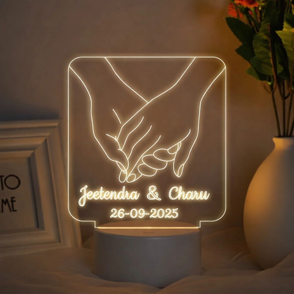 Hand couple lamp